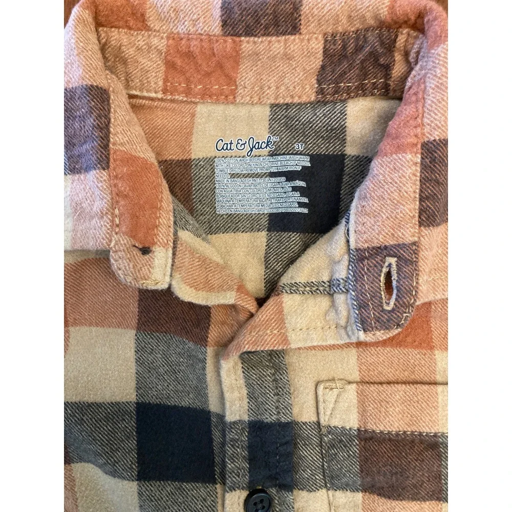 Healthtex/Cat&Jack  Toddler Boys Button Down Shirt Set 2pc Multi Color 3T